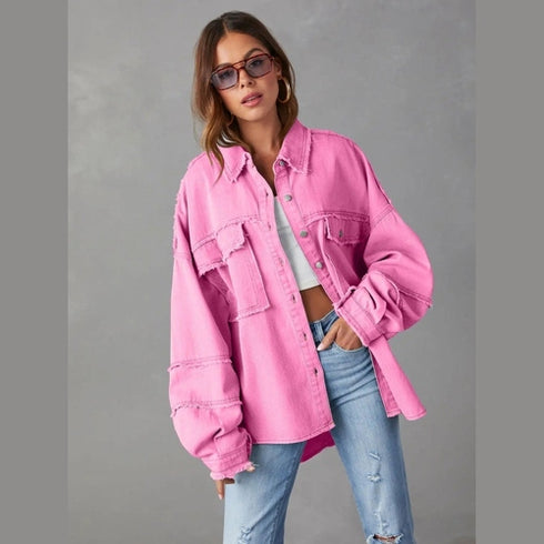 'Andrea' Lightweight Long Sleeve Denim Jacket - Celes Fashion